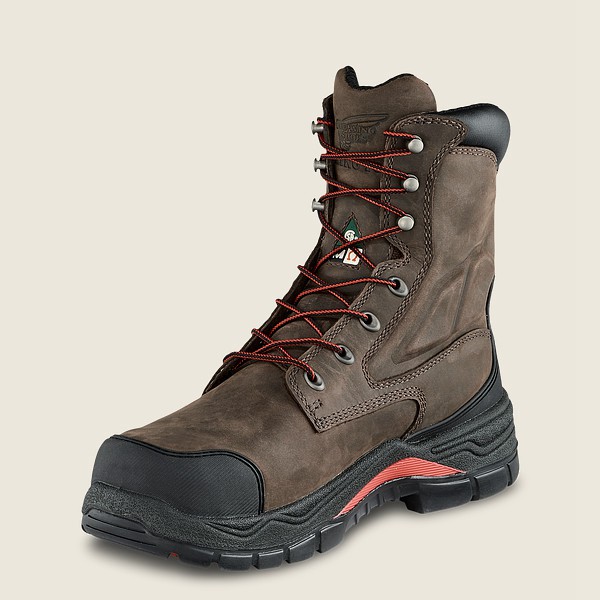 Red Wing Safety Bot Erkek - King Toe® Adc - 8-Inch Waterproof Csa Metguard Toe - Koyu Gri - 95ARMBTS